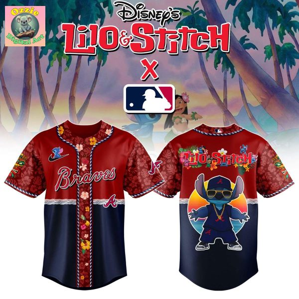 Atlanta Braves Lilo & Stitch 2025 Baseball Jersey