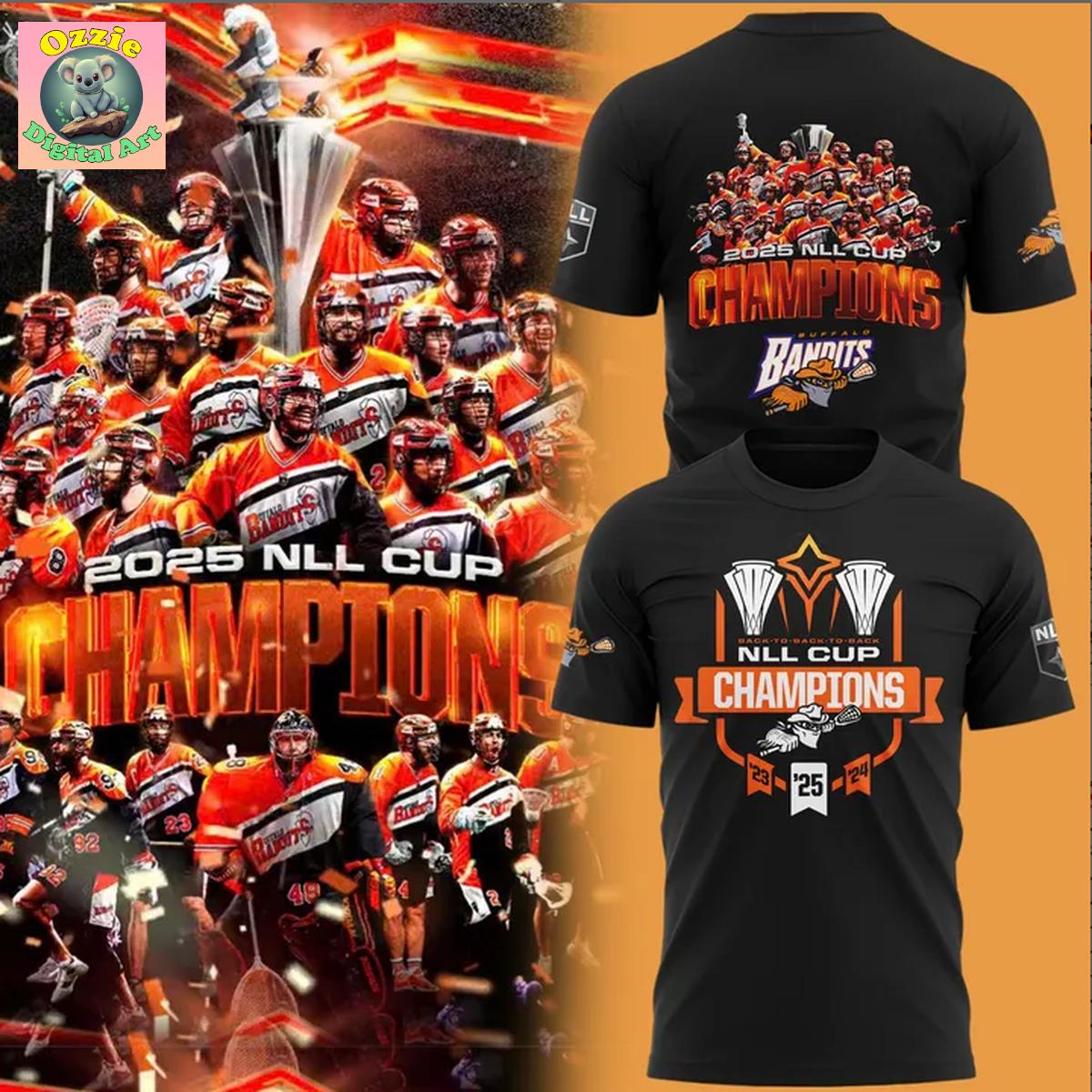 Buffalo Bandits NLL Cup Champions 2025 Black Hoodie T Shirt Buffalo Bandits NLL Cup Champions 2025 Black Hoodie T Shirt