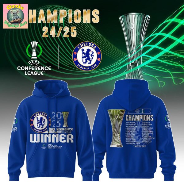 Chelsea FC Europe UEFA Conference League Champions 2025 Hoodie T Shirt
