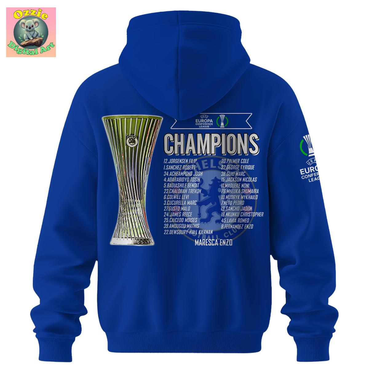 Chelsea FC Europe UEFA Conference League Champions 2025 Hoodie T Shirt Chelsea FC Europe UEFA Conference League Champions 2025 Hoodie T Shirt