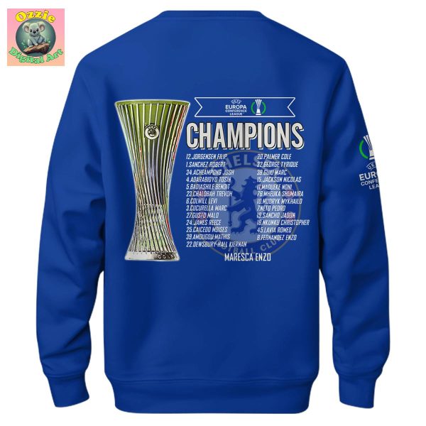 Chelsea FC Europe UEFA Conference League Champions 2025 Hoodie T Shirt