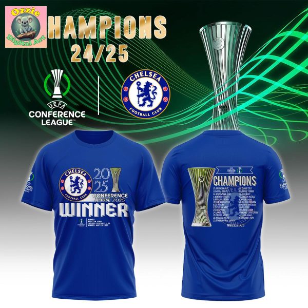 Chelsea FC Europe UEFA Conference League Champions 2025 Hoodie T Shirt