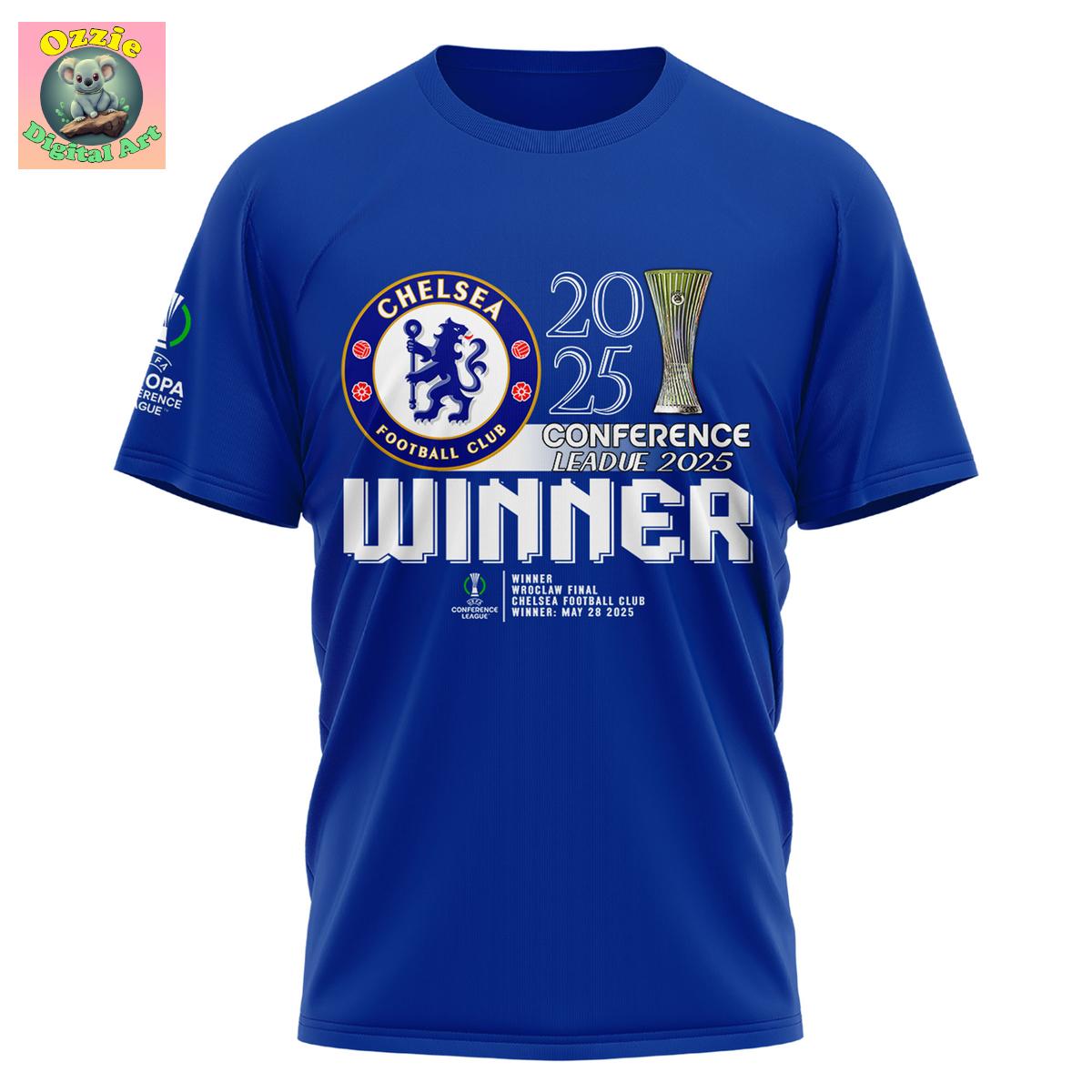Chelsea FC Europe UEFA Conference League Champions 2025 Hoodie T Shirt Chelsea FC Europe UEFA Conference League Champions 2025 Hoodie T Shirt