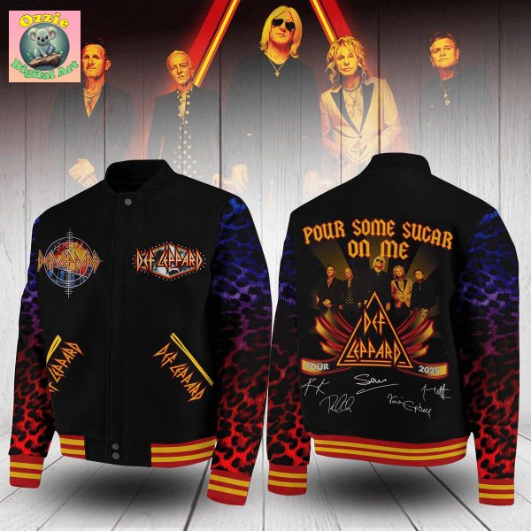 Def Leppard Pour Some Sugar On Me Tour 2025 Baseball Jacket