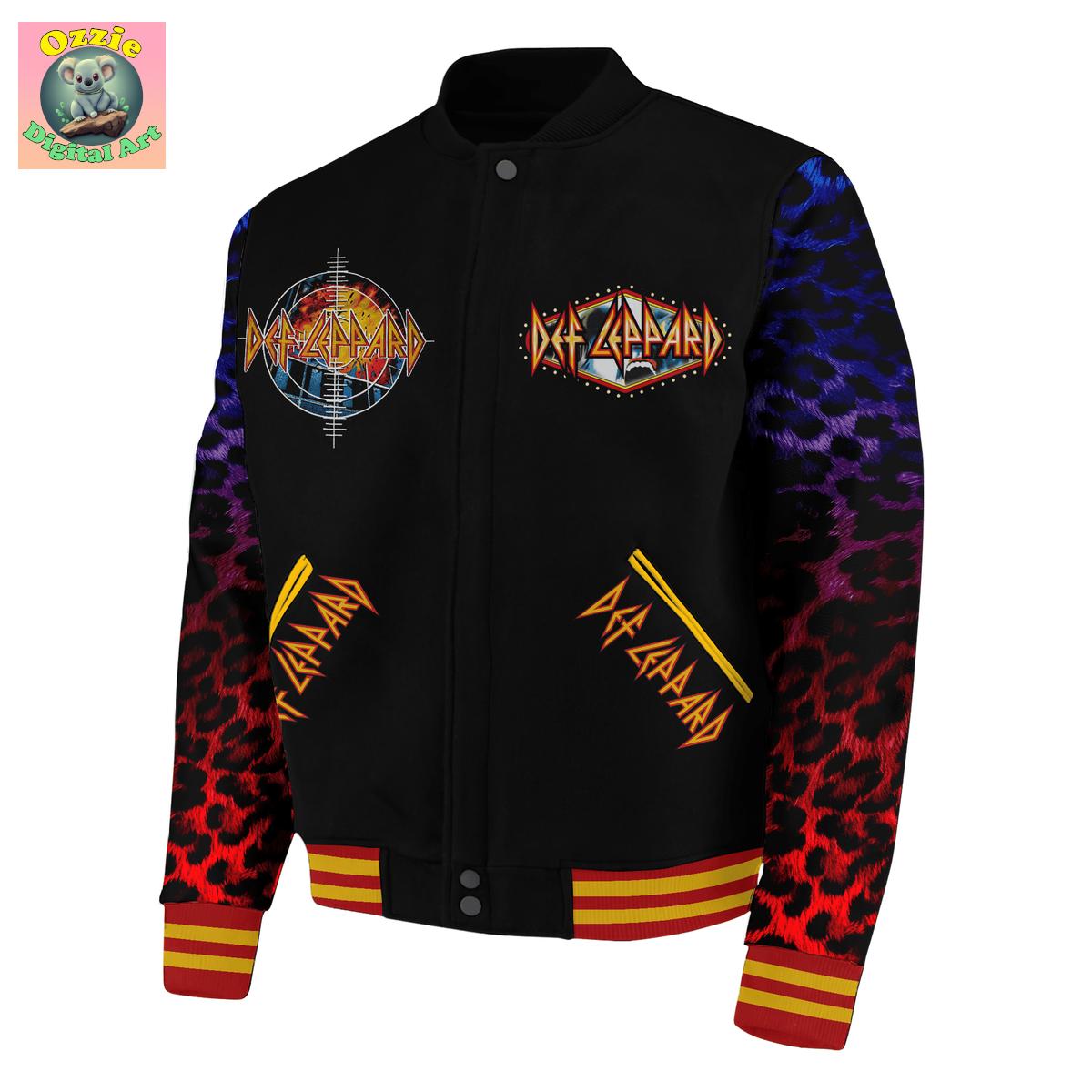 Def Leppard Pour Some Sugar On Me Tour 2025 Baseball Jacket Def Leppard Pour Some Sugar On Me Tour 2025 Baseball Jacket