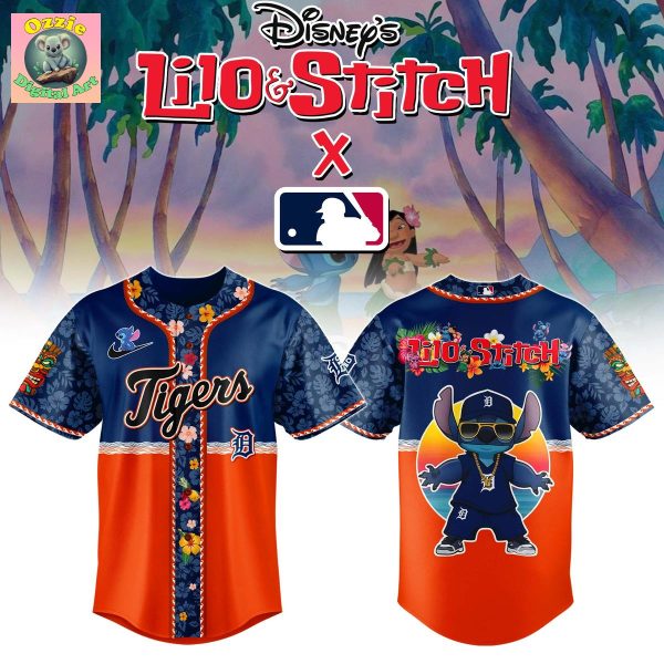Detroit Tigers Lilo & Stitch 2025 Baseball Jersey