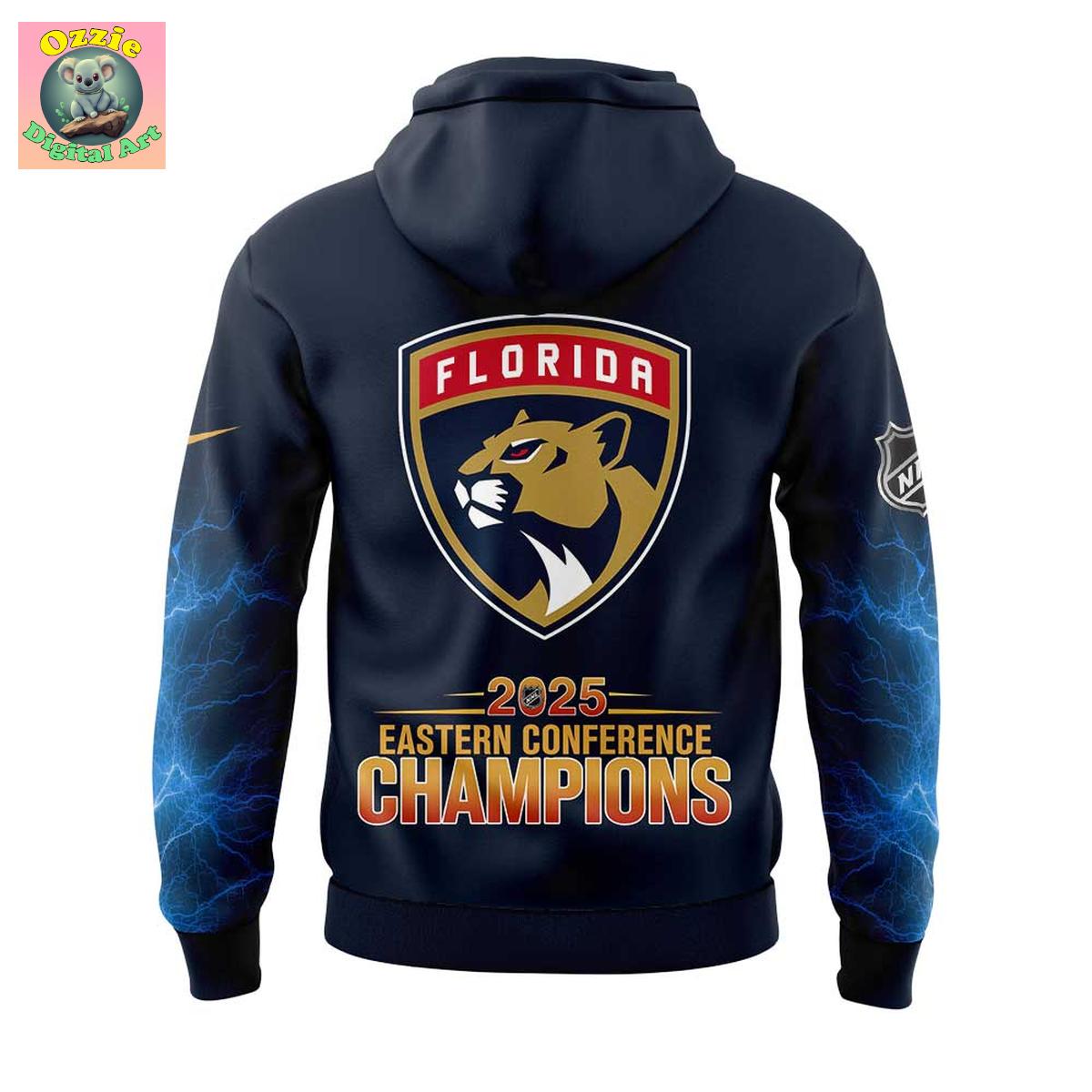 Florida Panthers 2025 Eastern Conference Champions Blue Hoodie T Shirt Florida Panthers 2025 Eastern Conference Champions Blue Hoodie T Shirt