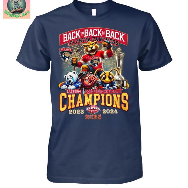 Florida Panthers Back To Back To Back Eastern Conference Finals Champions T Shirt