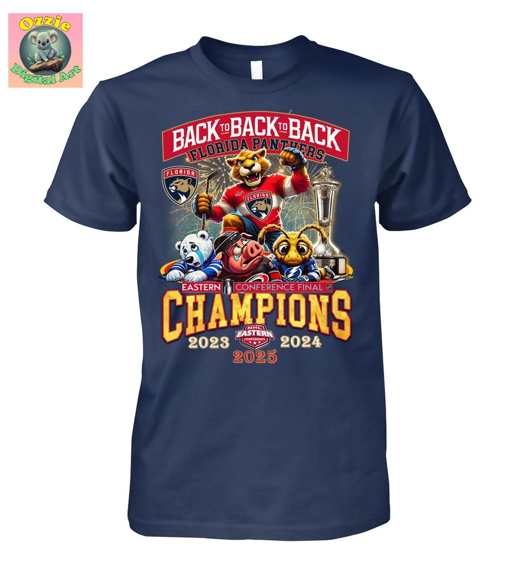 Florida Panthers Back To Back To Back Eastern Conference Finals Champions T Shirt Florida Panthers Back To Back To Back Eastern Conference Finals Champions T Shirt
