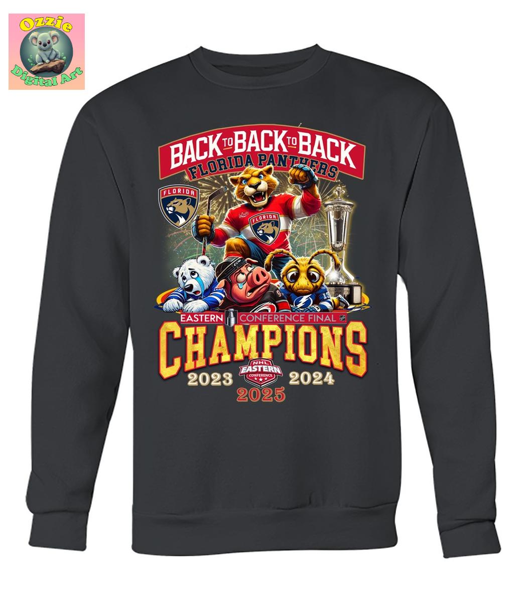 Florida Panthers Back To Back To Back Eastern Conference Finals Champions T Shirt Florida Panthers Back To Back To Back Eastern Conference Finals Champions T Shirt