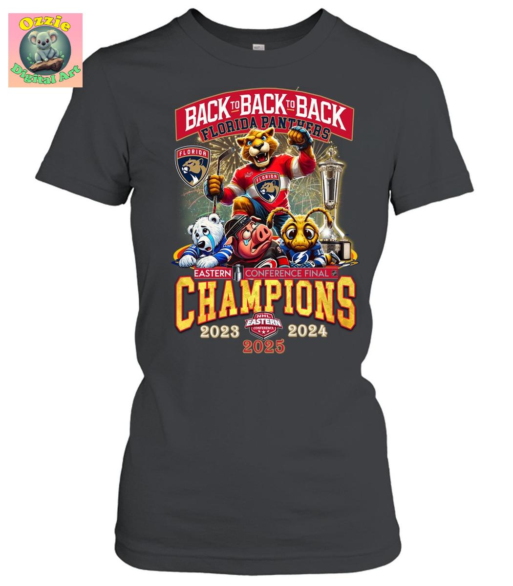 Florida Panthers Back To Back To Back Eastern Conference Finals Champions T Shirt Florida Panthers Back To Back To Back Eastern Conference Finals Champions T Shirt