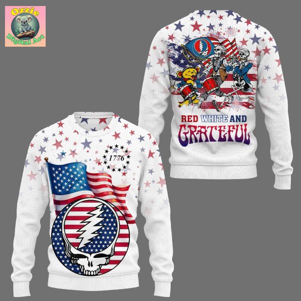 Grateful Dead Red White Happy 4th Of July Hoodie T Shirt
