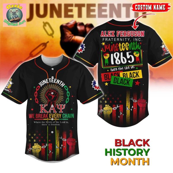 Kappa Alpha Juneteenth Black History Month Personalized Baseball Jersey