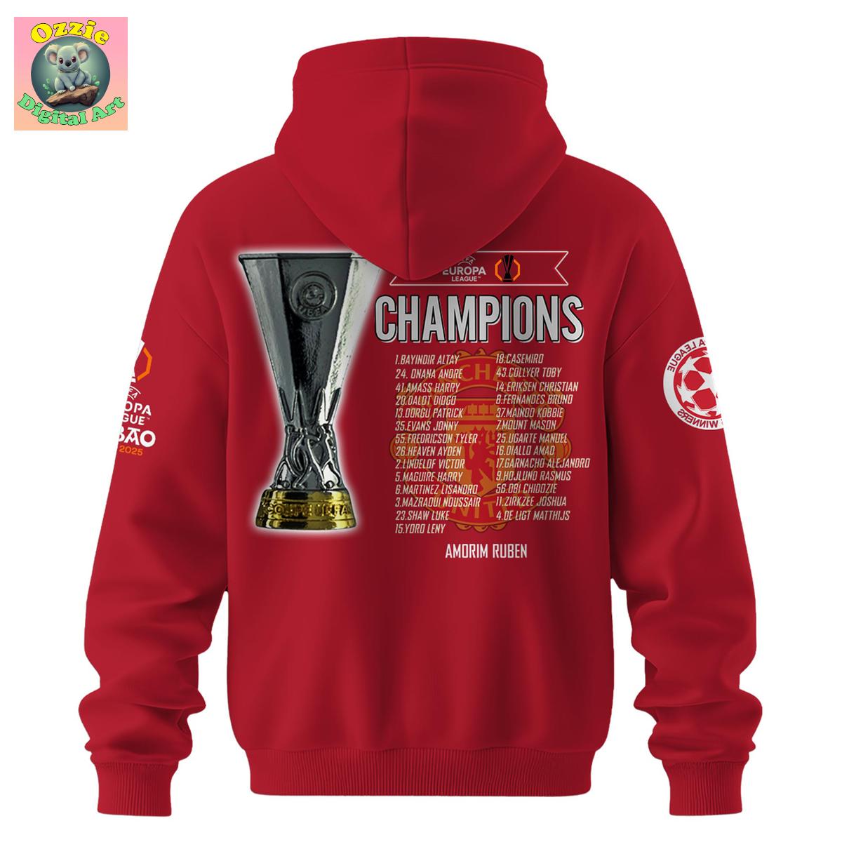 Manchester Utd Champions Europa League 2025 Season Hoodie T Shirt Manchester Utd Champions Europa League 2025 Season Hoodie T Shirt