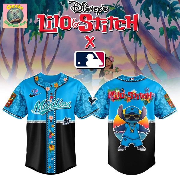 Miami Marlins Lilo & Stitch 2025 Baseball Jersey