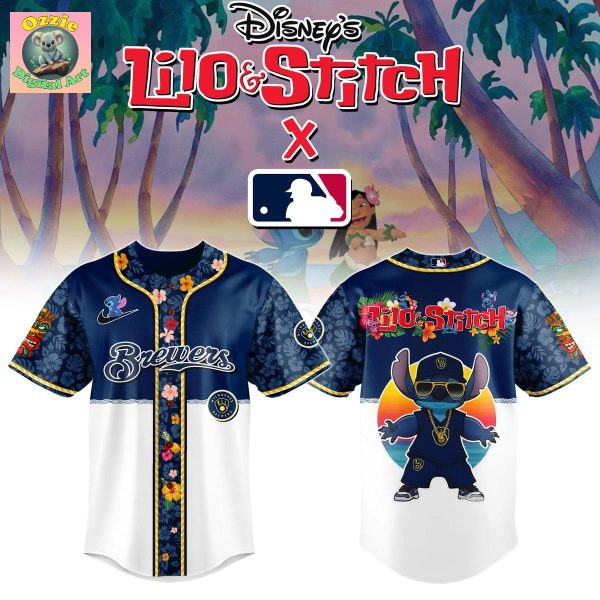 Milwaukee Brewers Lilo & Stitch 2025 Baseball Jersey