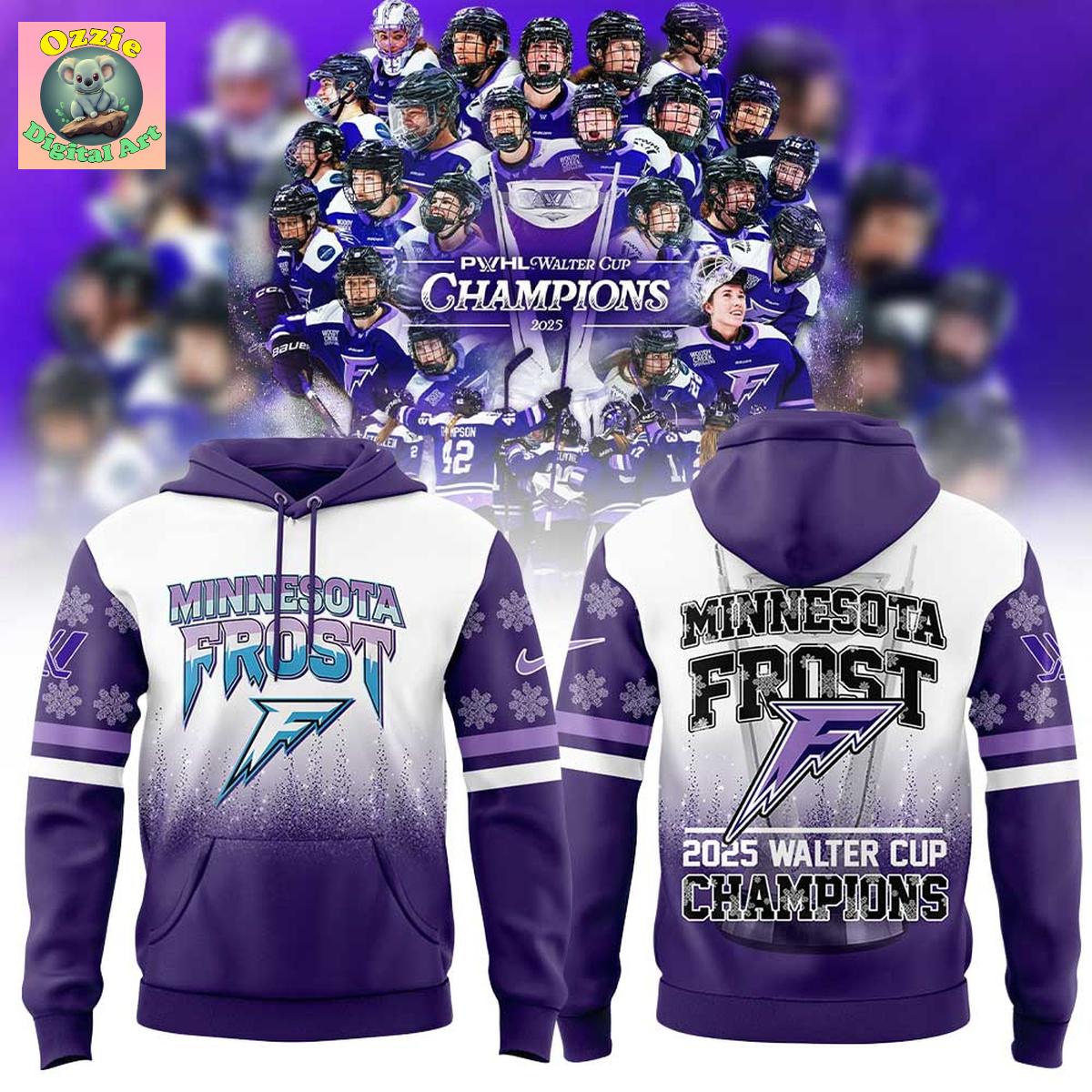 Minnesota Frost PWHL Walter Cup Champions 2025 Hoodie T Shirt Minnesota Frost PWHL Walter Cup Champions 2025 Hoodie T Shirt