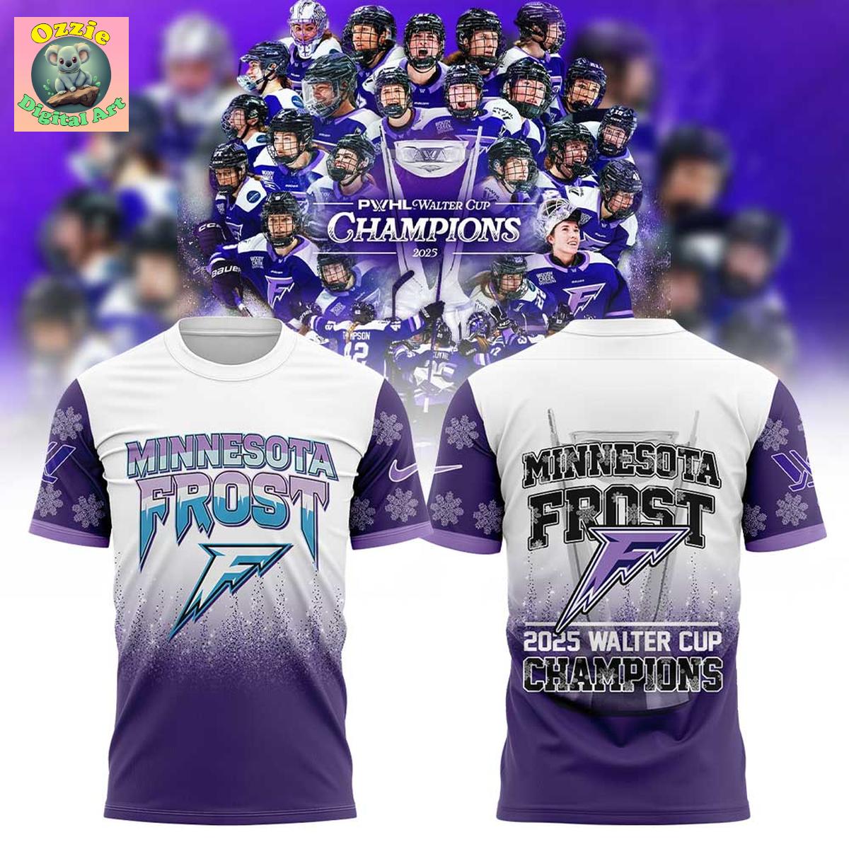 Minnesota Frost PWHL Walter Cup Champions 2025 Hoodie T Shirt Minnesota Frost PWHL Walter Cup Champions 2025 Hoodie T Shirt