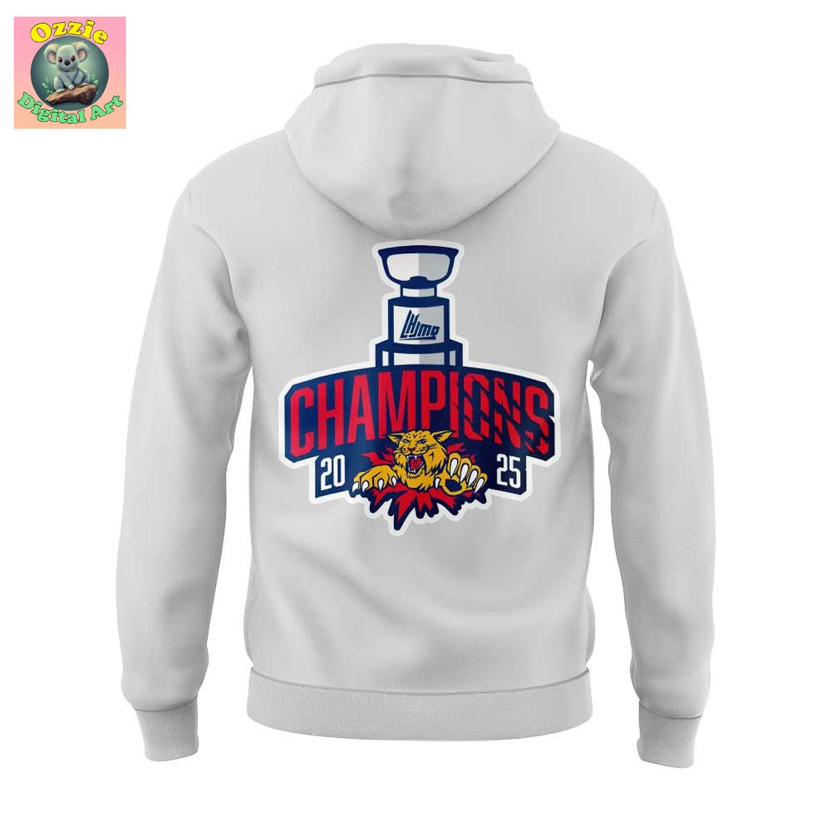 Moncton Wildcats 2025 QMJHL Champions Hoodie T Shirt Moncton Wildcats 2025 QMJHL Champions Hoodie T Shirt