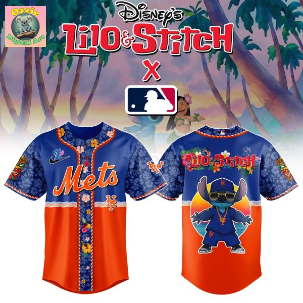 New York Mets Lilo & Stitch 2025 Baseball Jersey