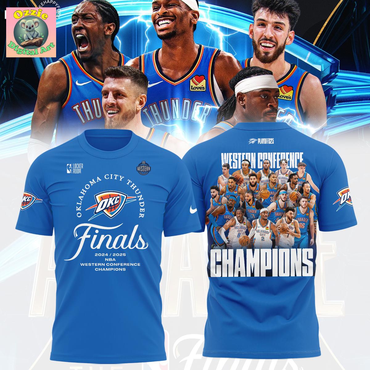 Oklahoma City Thunder Champions 2024 2025 Blue Hoodie T Shirt Oklahoma City Thunder Champions 2024 2025 Blue Hoodie T Shirt