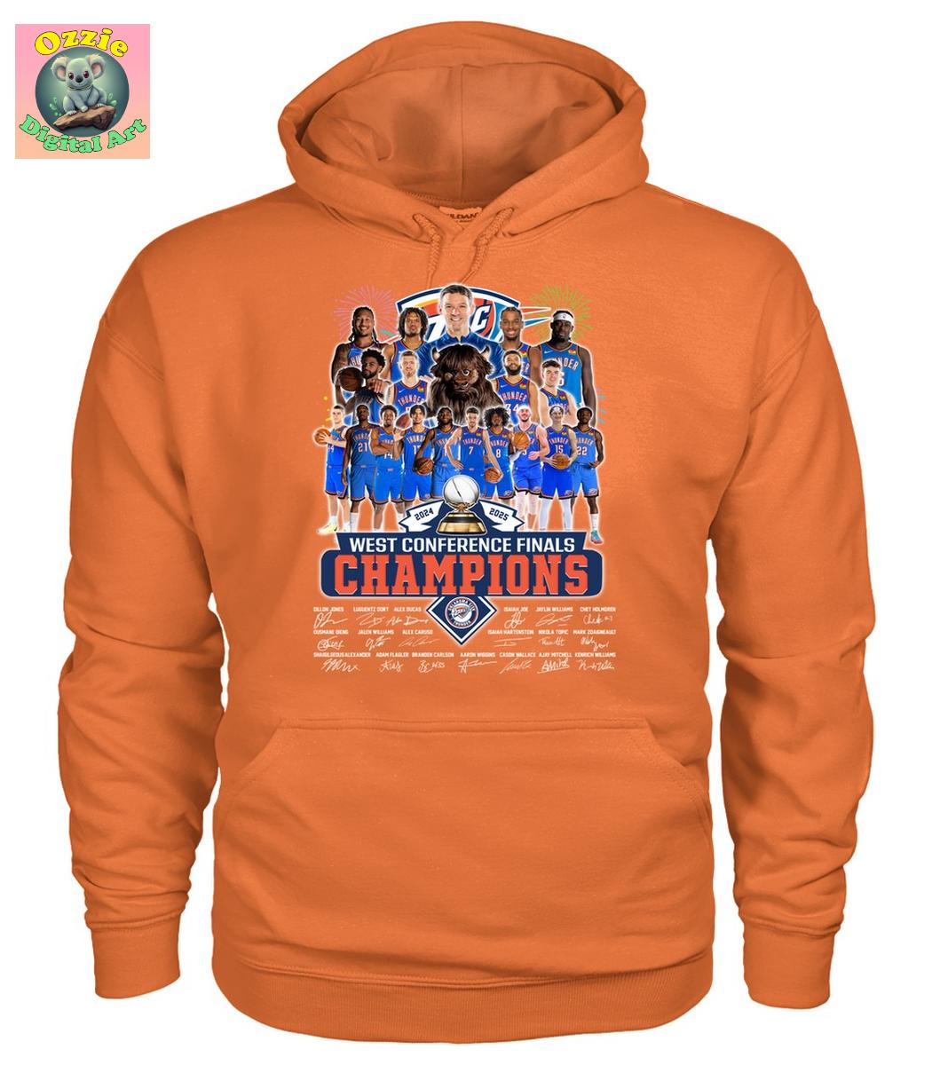 Oklahoma City Thunder West Conference Finals Champions 2025 T Shirt Oklahoma City Thunder West Conference Finals Champions 2025 T Shirt