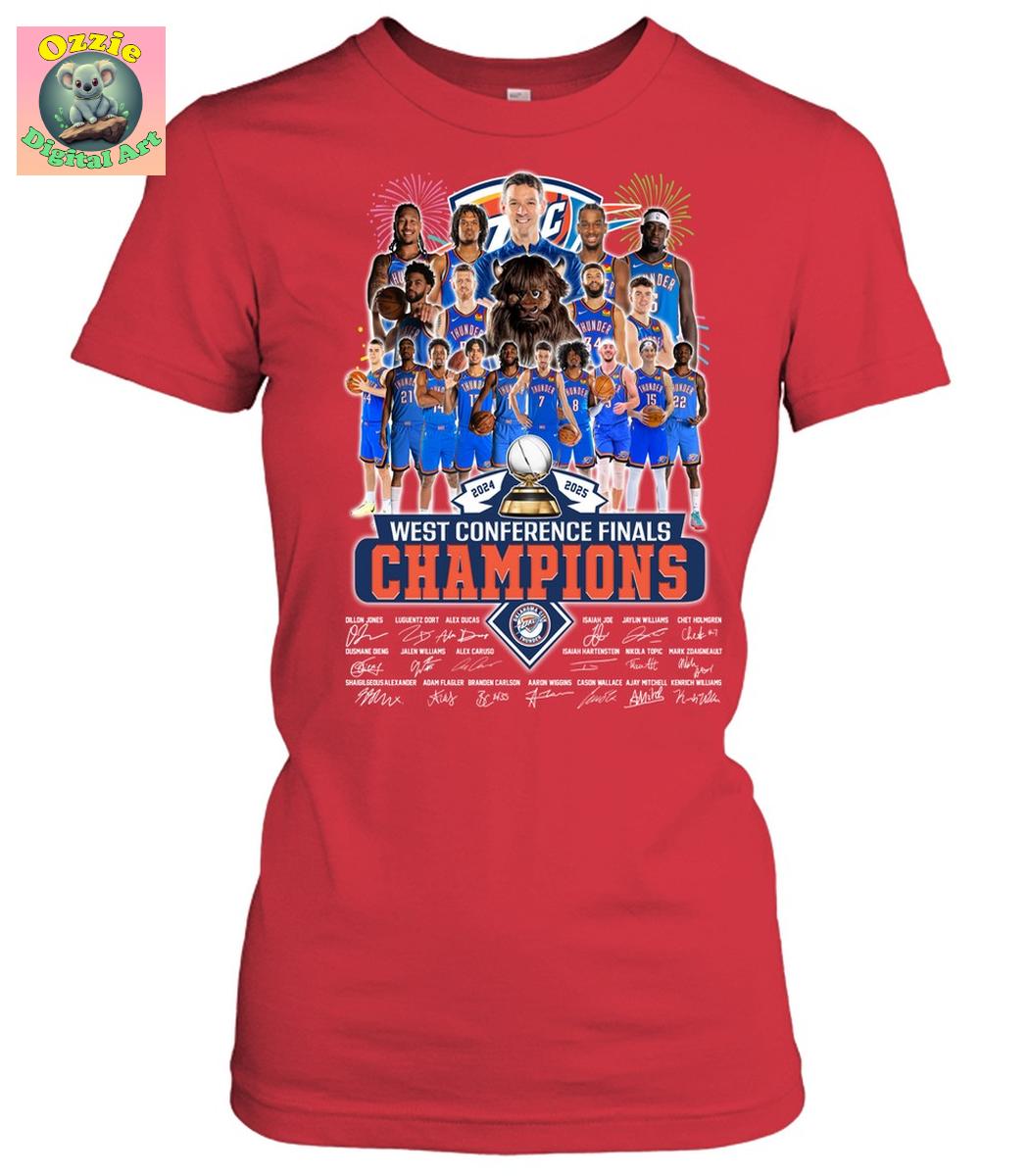 Oklahoma City Thunder West Conference Finals Champions 2025 T Shirt Oklahoma City Thunder West Conference Finals Champions 2025 T Shirt