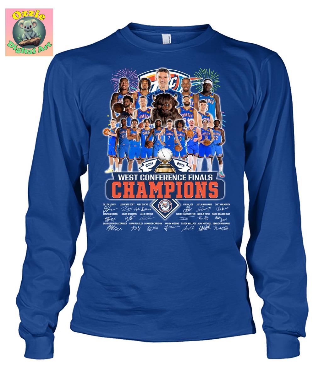 Oklahoma City Thunder West Conference Finals Champions 2025 T Shirt Oklahoma City Thunder West Conference Finals Champions 2025 T Shirt