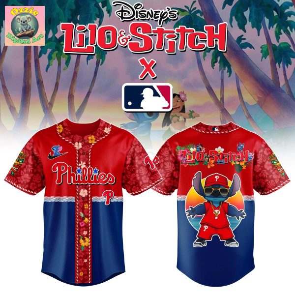 Philadelphia Phillies Lilo & Stitch 2025 Baseball Jersey