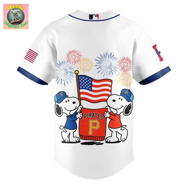 Pittsburgh Pirates Snoopy Happy 4th Of July Baseball Jersey