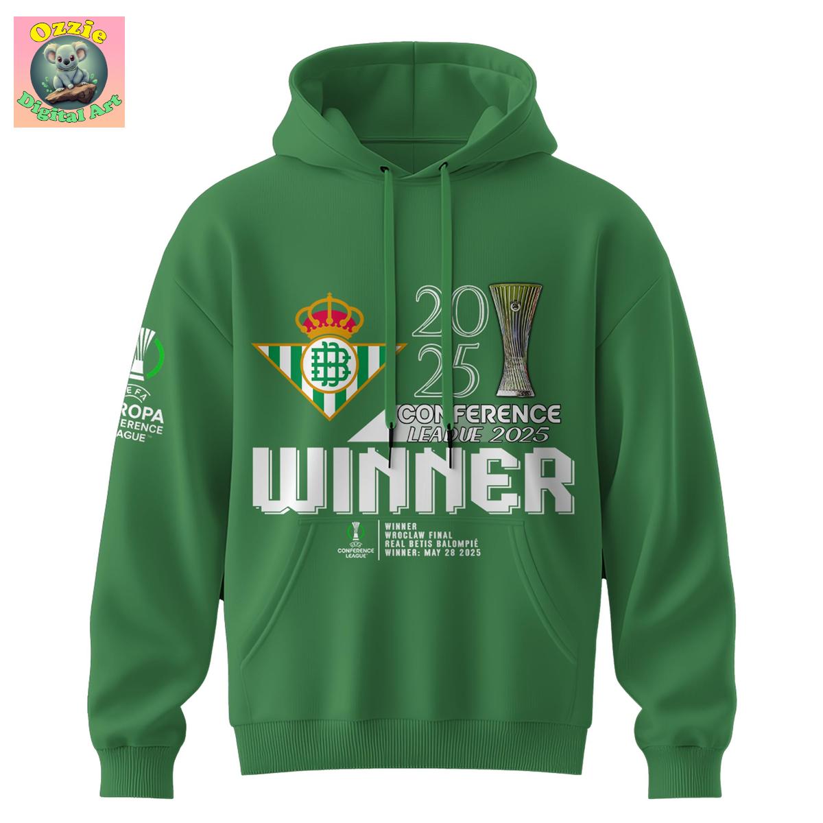 Real Betis Europe UEFA Conference League Champions 2025 Hoodie T Shirt Real Betis Europe UEFA Conference League Champions 2025 Hoodie T Shirt