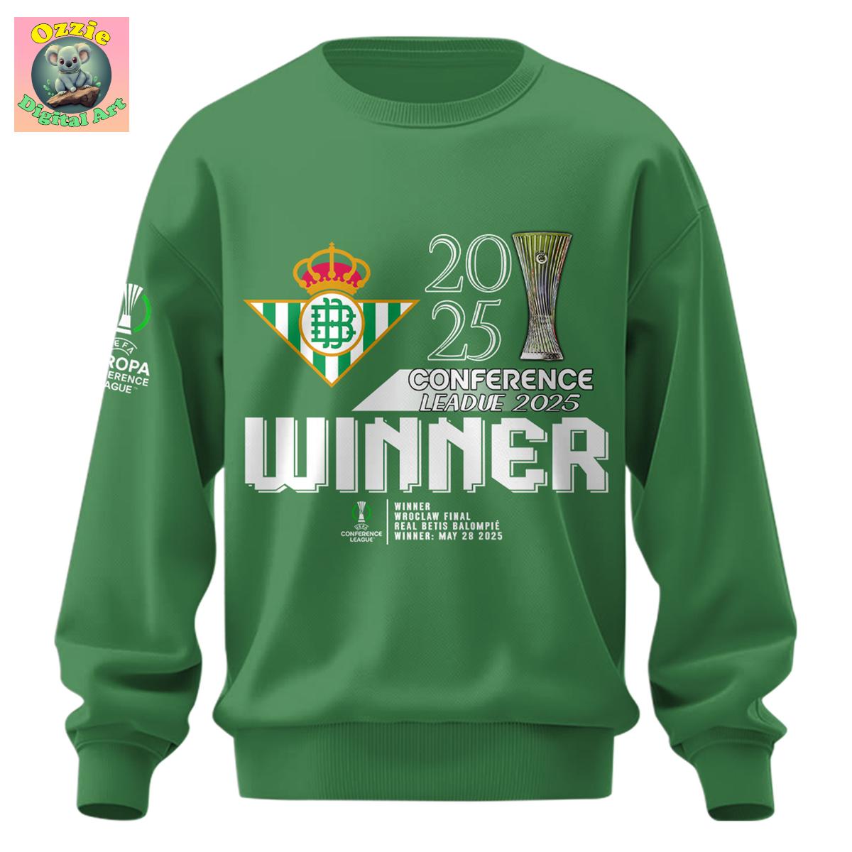 Real Betis Europe UEFA Conference League Champions 2025 Hoodie T Shirt Real Betis Europe UEFA Conference League Champions 2025 Hoodie T Shirt
