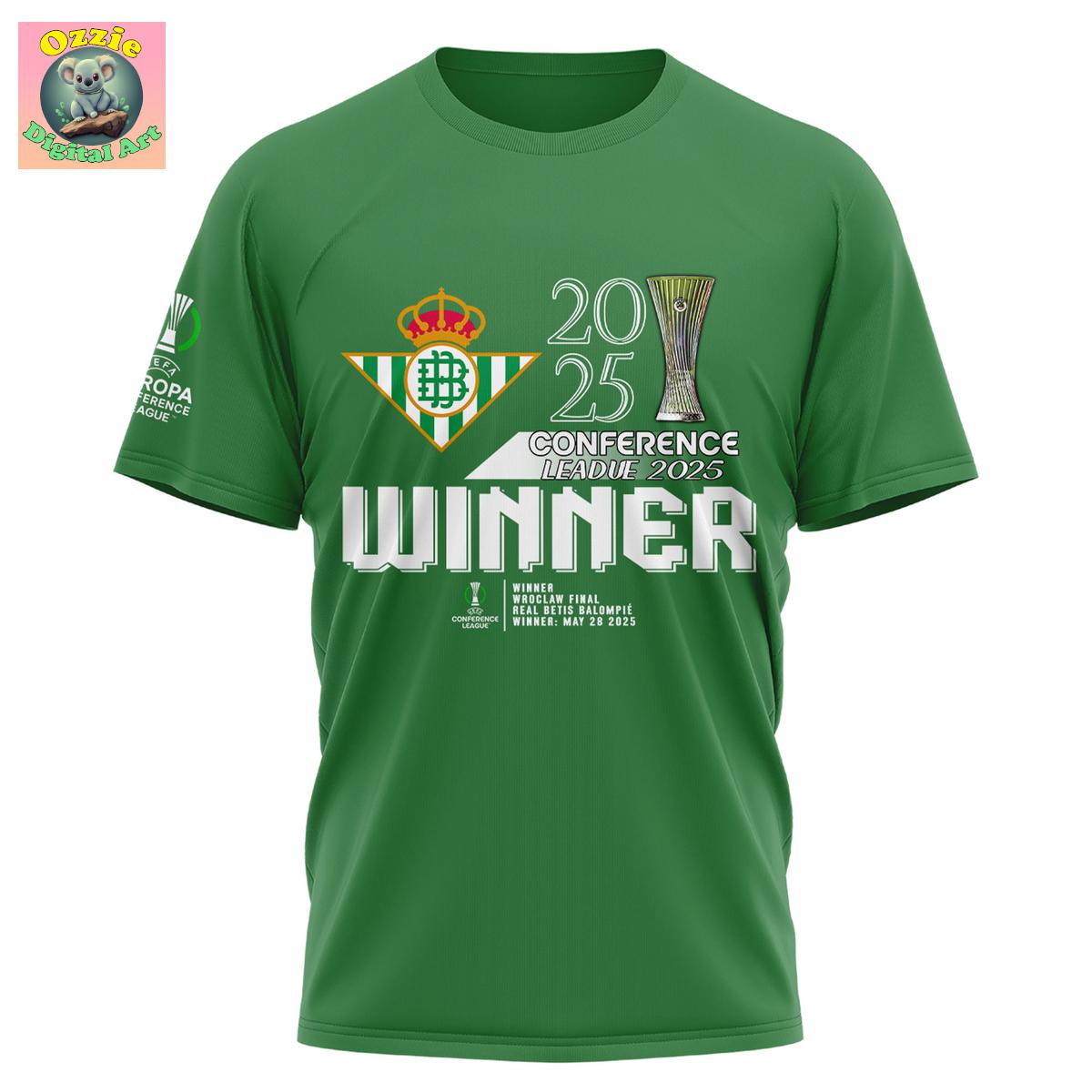 Real Betis Europe UEFA Conference League Champions 2025 Hoodie T Shirt Real Betis Europe UEFA Conference League Champions 2025 Hoodie T Shirt