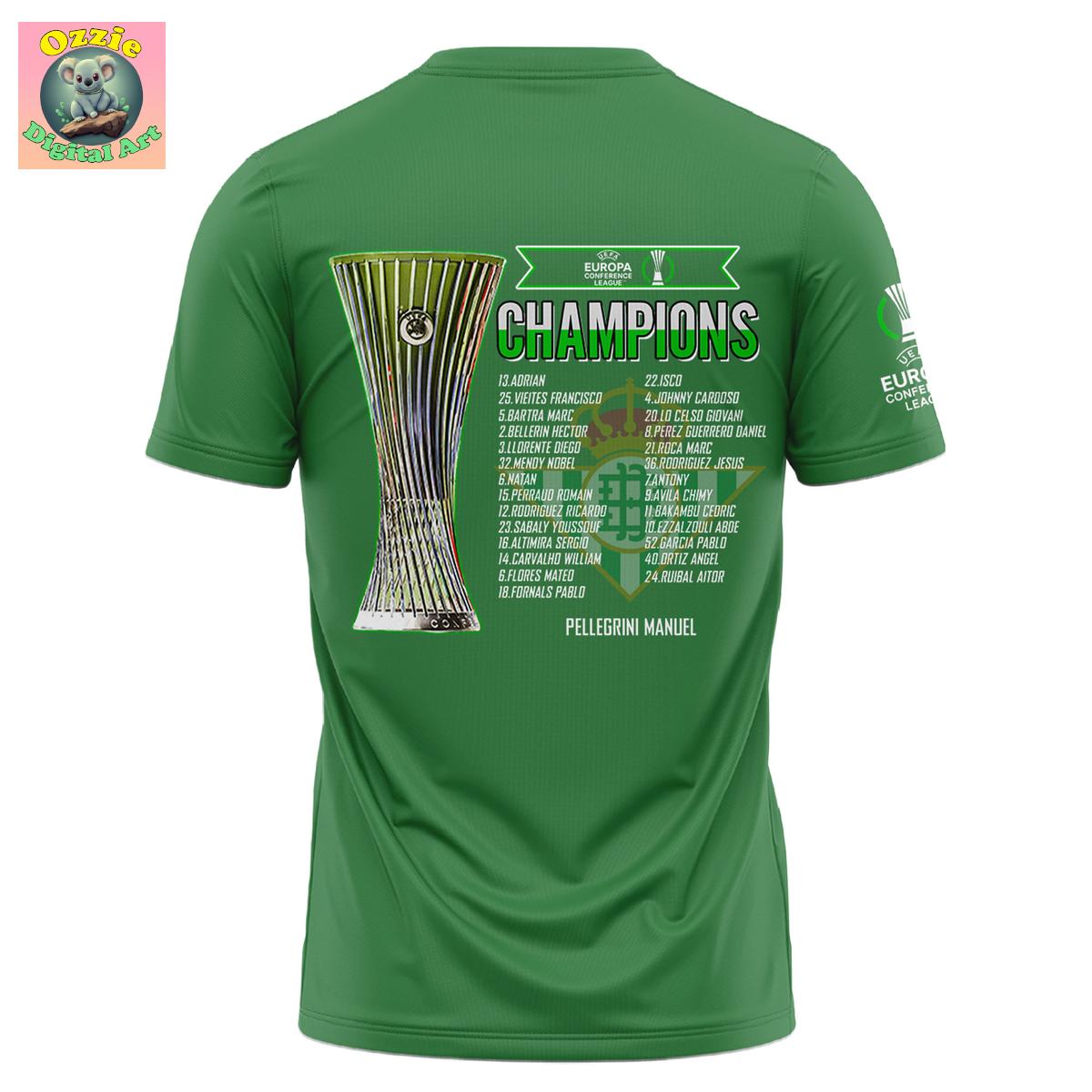 Real Betis Europe UEFA Conference League Champions 2025 Hoodie T Shirt Real Betis Europe UEFA Conference League Champions 2025 Hoodie T Shirt