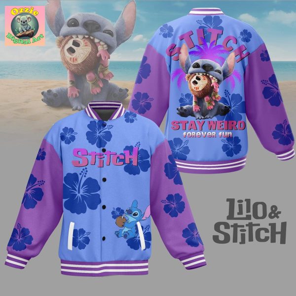 Stitch Stay Weird Forever Fun Baseball Jacket