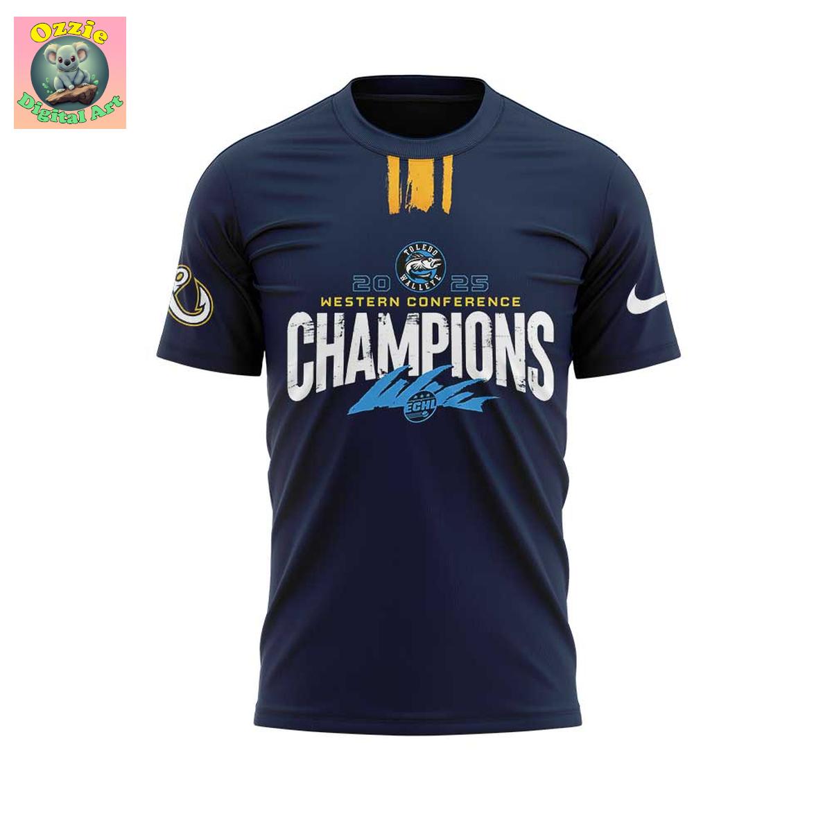 Toledo Walleye 2025 Western Conference Champions Hoodie T Shirt Toledo Walleye 2025 Western Conference Champions Hoodie T Shirt