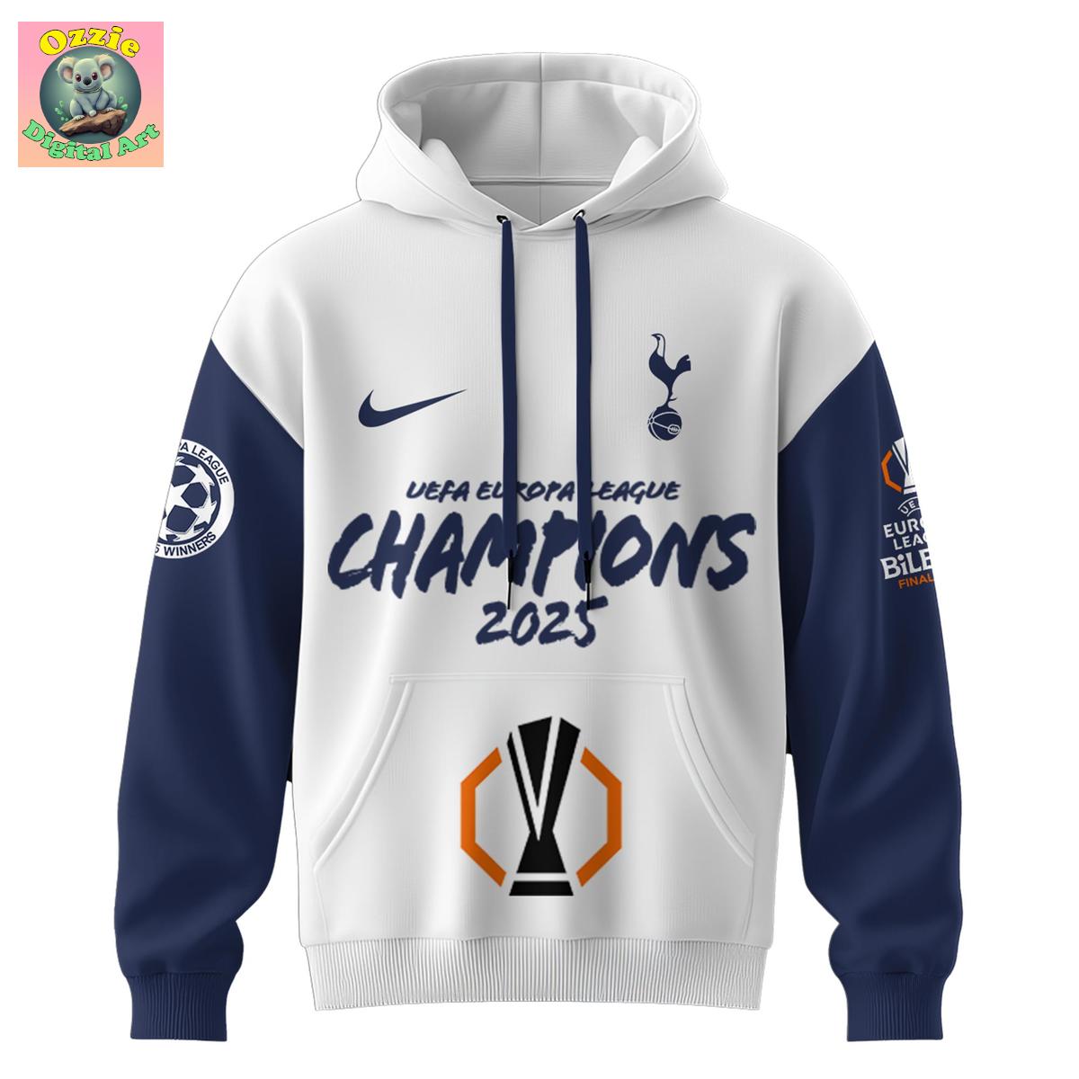Tottenham Champions Europa League 2025 Season Hoodie T Shirt Tottenham Champions Europa League 2025 Season Hoodie T Shirt