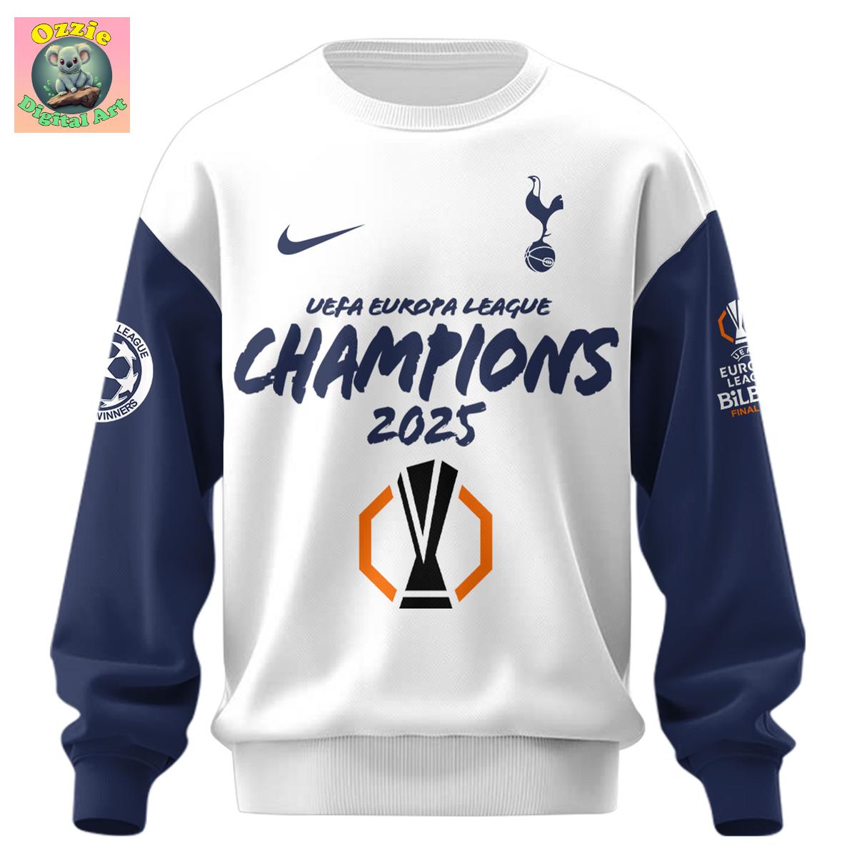 Tottenham Champions Europa League 2025 Season Hoodie T Shirt Tottenham Champions Europa League 2025 Season Hoodie T Shirt