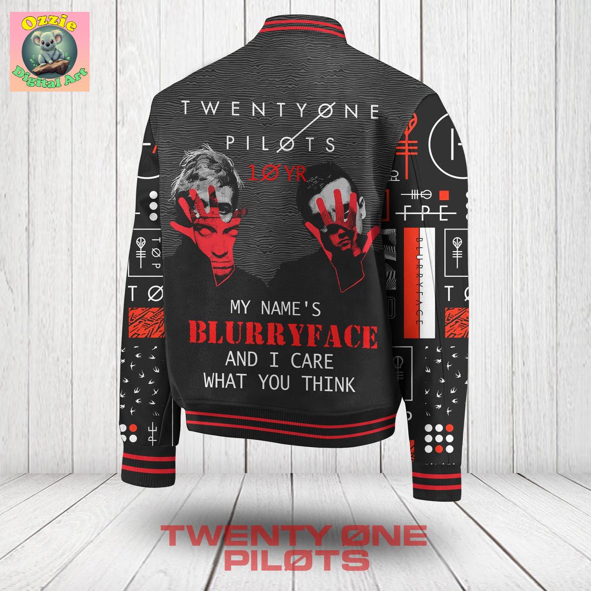 Twenty One Pilots My Name's Blurryface Baseball Jacket Twenty One Pilots My Name's Blurryface Baseball Jacket