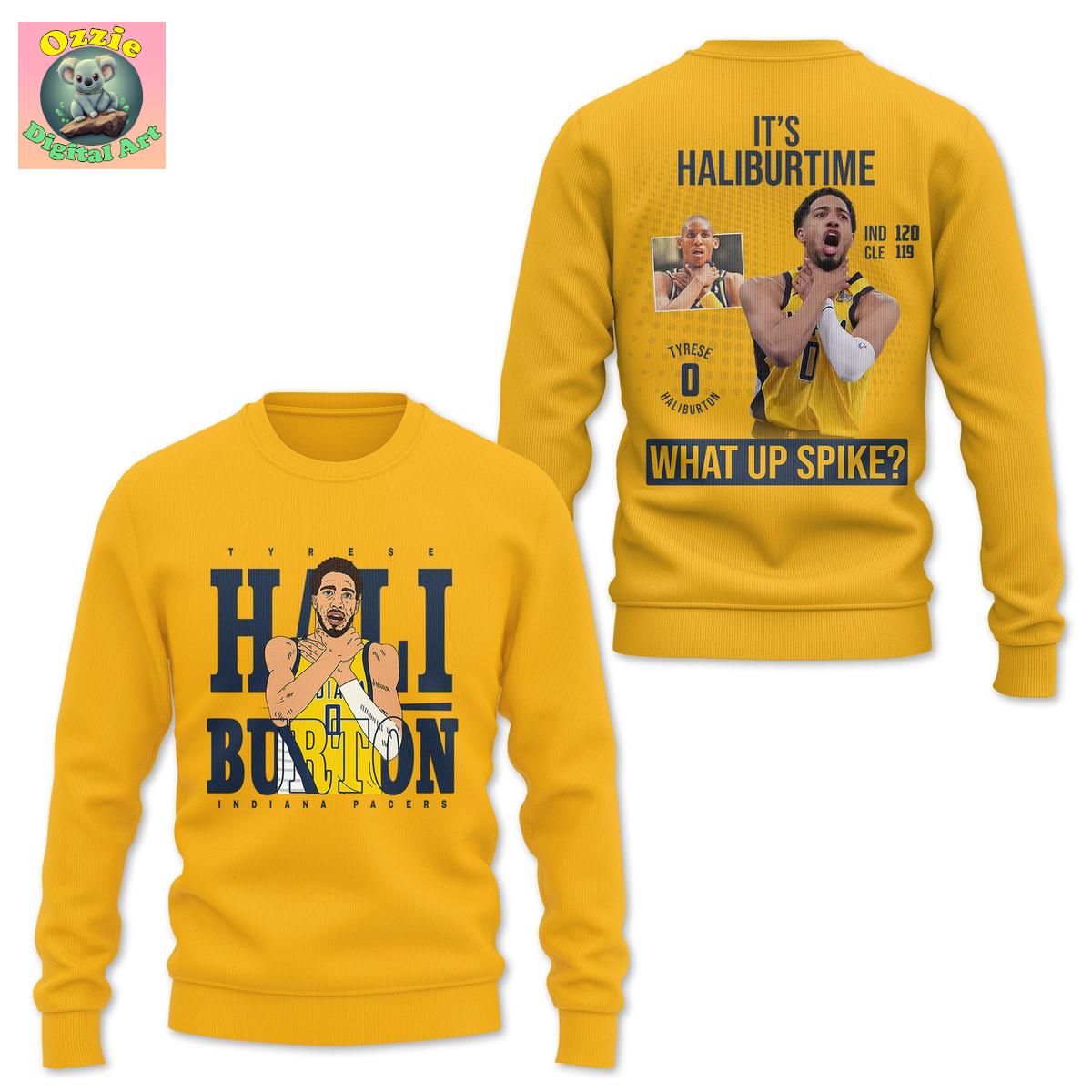 Tyrese Haliburton It's Haliburtime What Up Spike Hoodie T Shirt Tyrese Haliburton It's Haliburtime What Up Spike Hoodie T Shirt