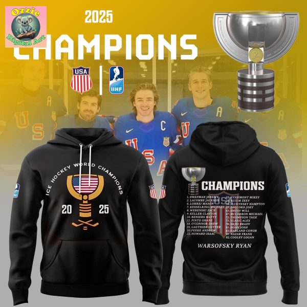 USA Hockey Ice Hockey World Champions 2025 Hoodie T Shirt