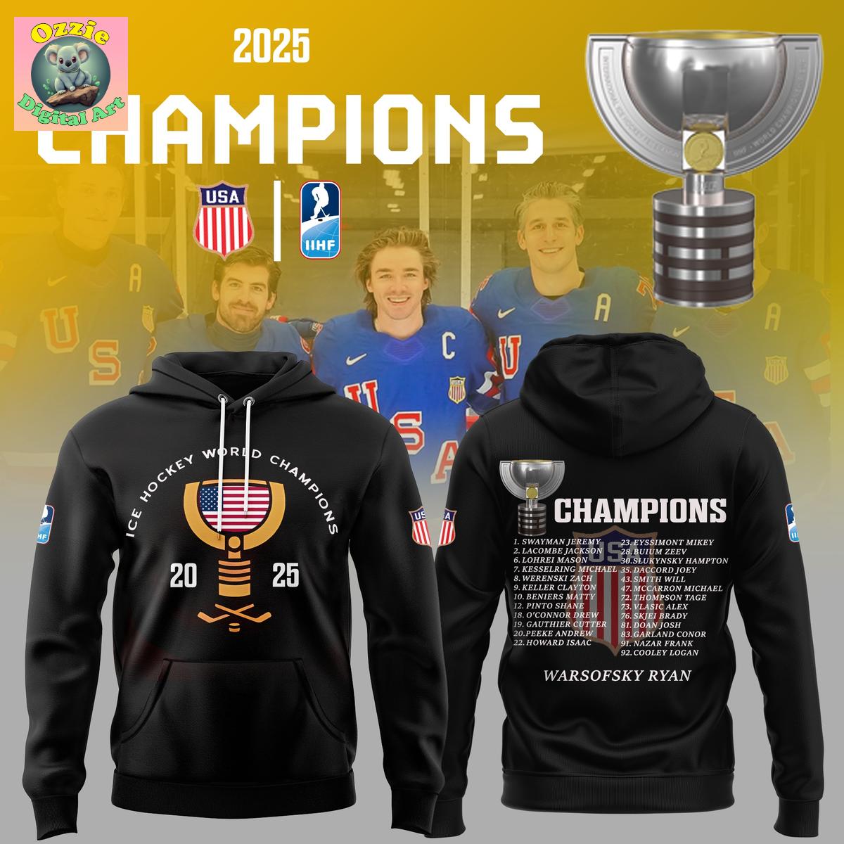 USA Hockey Ice Hockey World Champions 2025 Hoodie T Shirt USA Hockey Ice Hockey World Champions 2025 Hoodie T Shirt