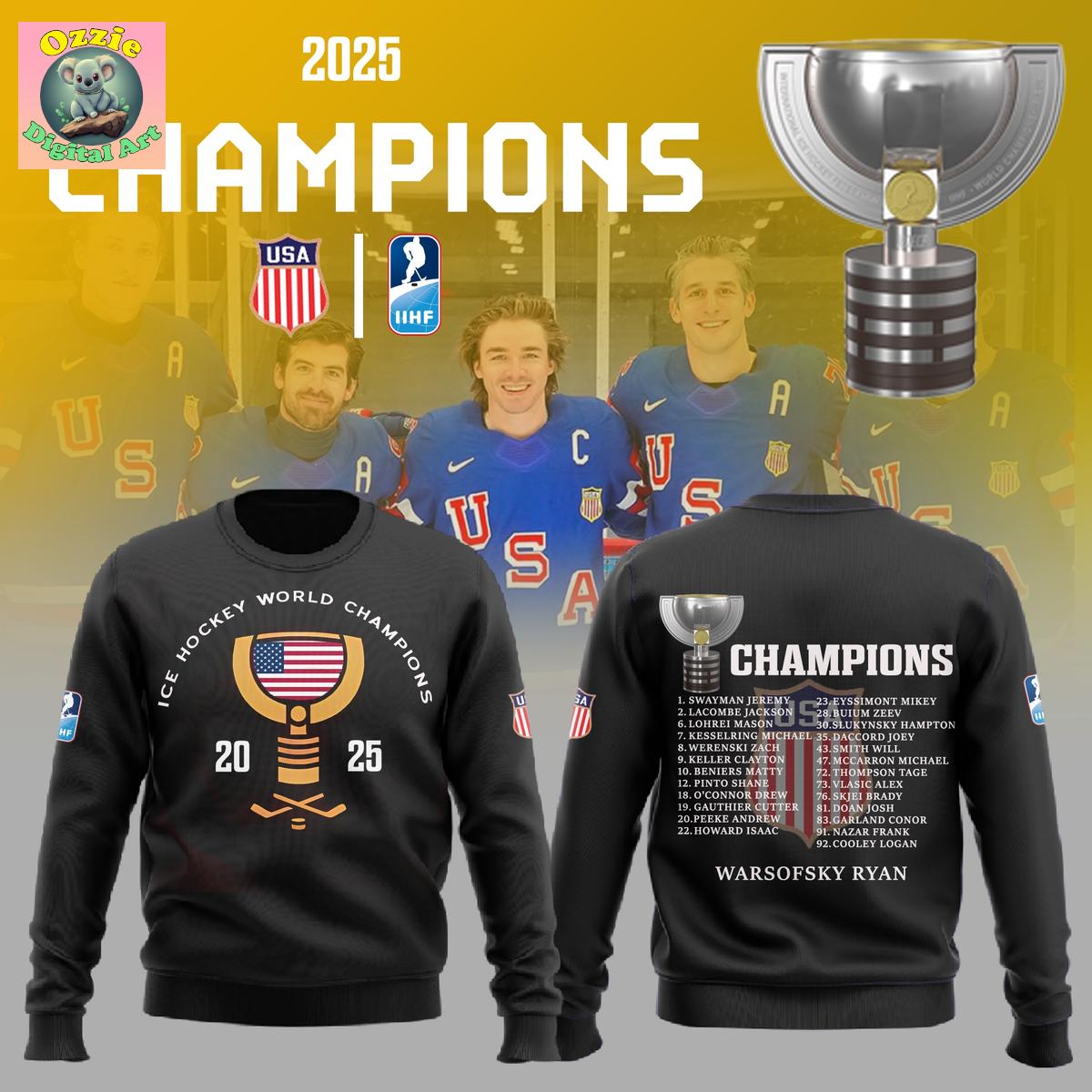 USA Hockey Ice Hockey World Champions 2025 Hoodie T Shirt USA Hockey Ice Hockey World Champions 2025 Hoodie T Shirt