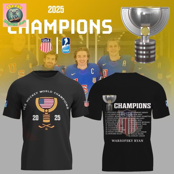 USA Hockey Ice Hockey World Champions 2025 Hoodie T Shirt