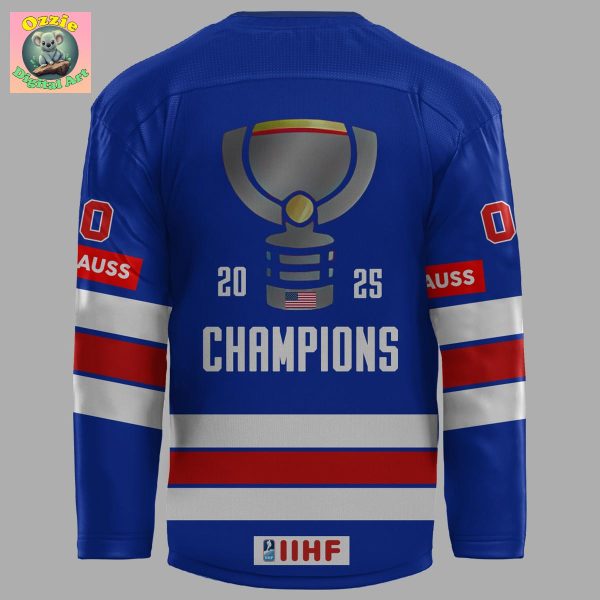 USA IIHF Ice Hockey World 2025 Champions Hockey Jersey