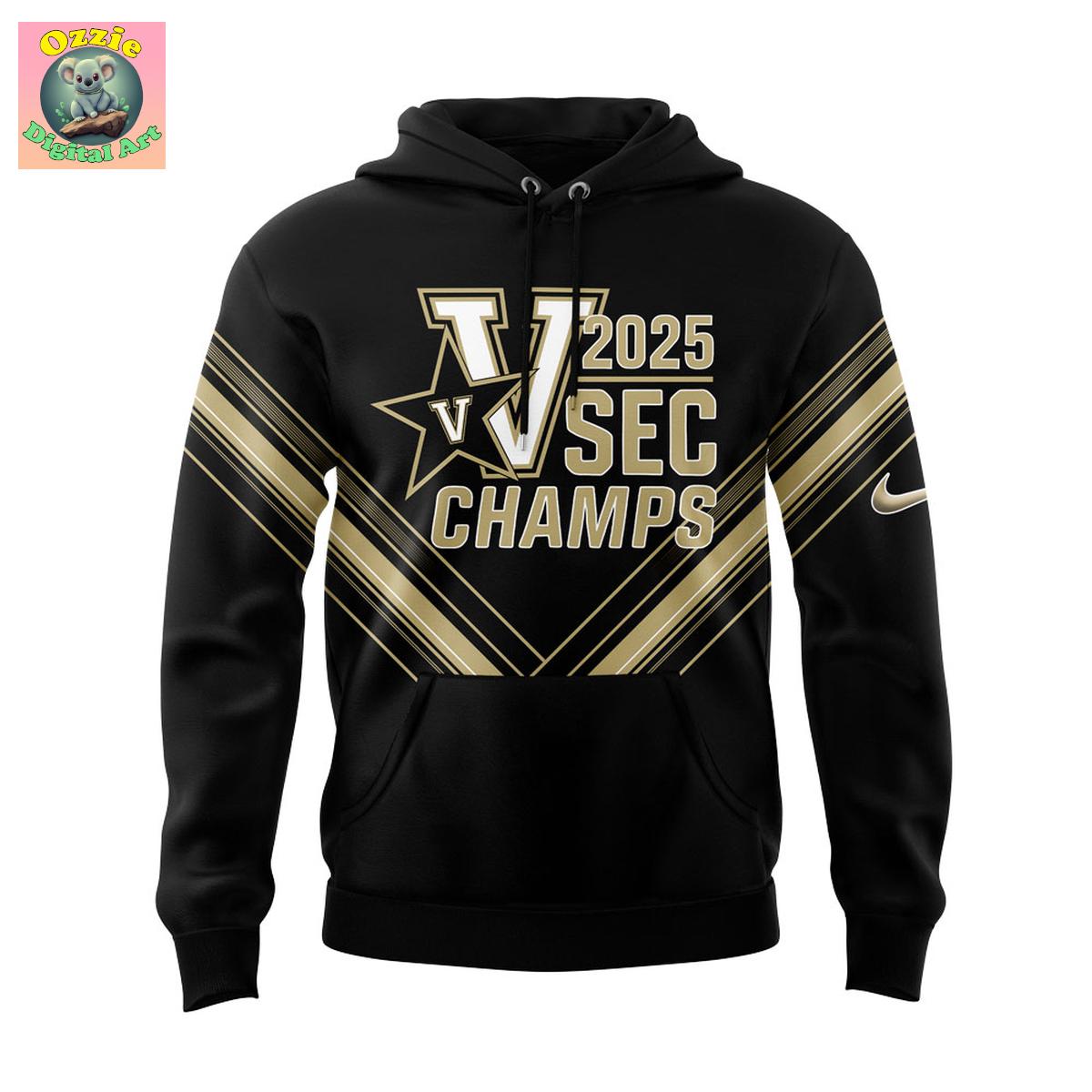 Vanderbilt Baseball 2025 Sec Champions Hoodie T Shirt Vanderbilt Baseball 2025 Sec Champions Hoodie T Shirt